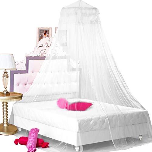 Princess Bed Canopy Netting Mosquito Net Round Lace Dome for Twin Full and Qu... - Picture 1 of 8