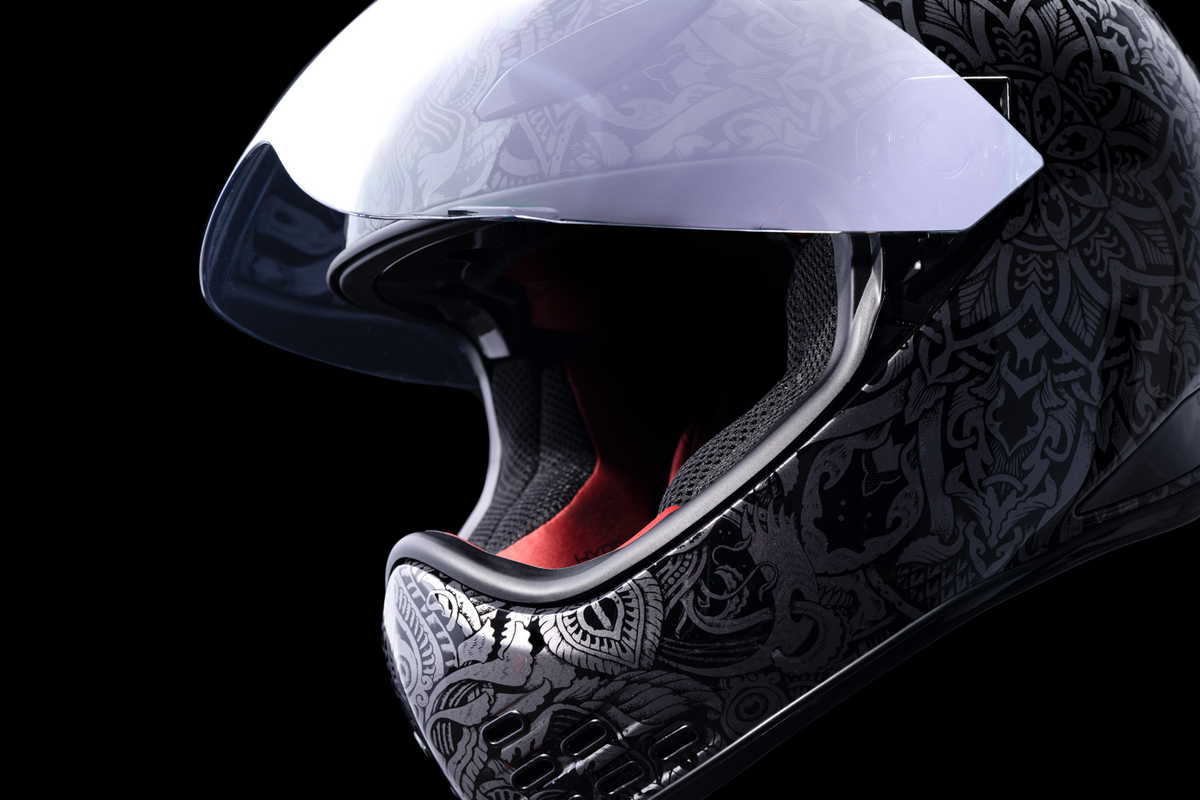 Icon Domain Gravitas Motorcycle Helmet - Black - Choose Size | eBay