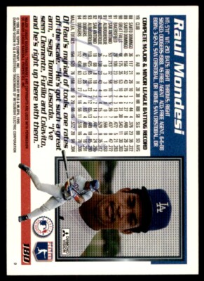 1995 TOPPS #180 RAUL MONDESI LOS ANGELES DODGERS | eBay