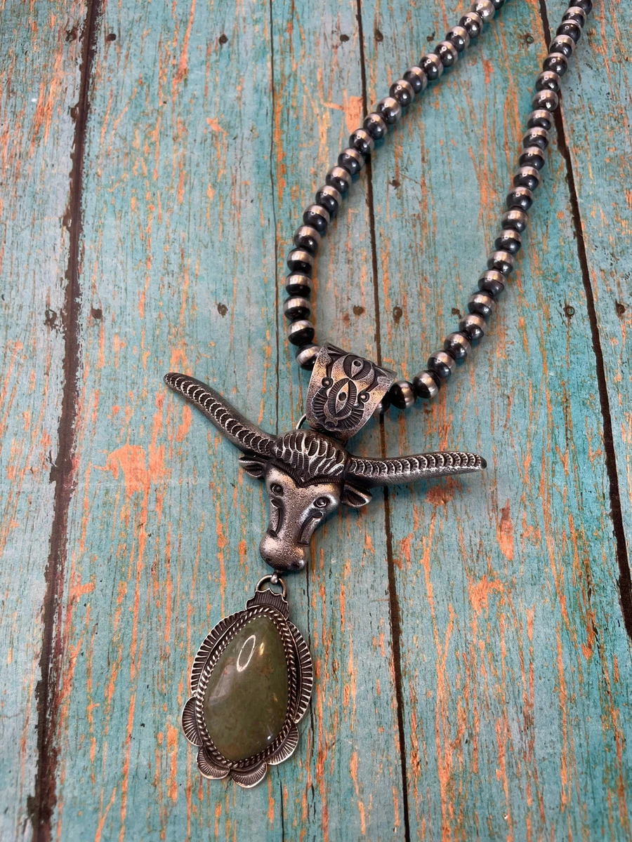 Turquoise horn hotsell necklace