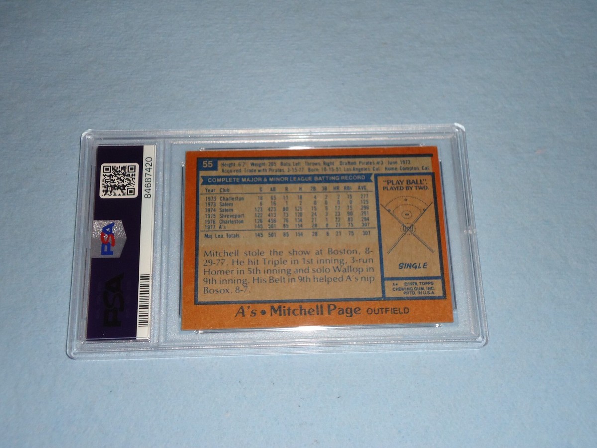 1978 Topps Baseball Card Mitchell Page # 55 PSA Grade 7 NM