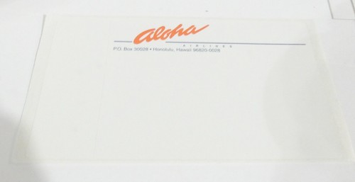 ALOHA AIRLINES MAILING LABEL STICKER