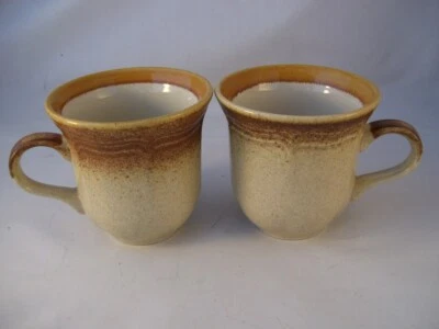Mikasa Whole Wheat 2 Tea Cups Stoneware Japan Speckled Glaze Vintage # E 8000 - Image 1 of 4