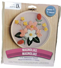 Leisure Arts Stamped Embroidery Kit  Magnolias  