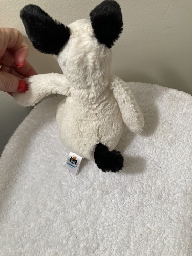 Jellycat London Bashful Puppy Dog Black And White Mini Plush - Picture 6 of 15