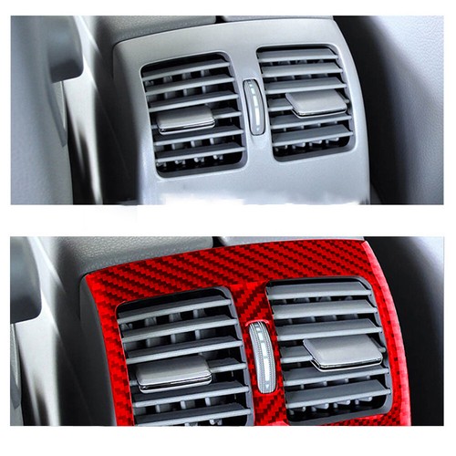 Red Carbon Fiber Rear Air Vent Outlet Cover Trim For Mercedes-Benz W204 2007-13 - Picture 9 of 16