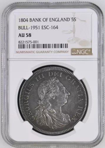 GREAT BRITAIN 1804 Bank of England Dollar  ESC 1925 S 3768 NGC AU-58