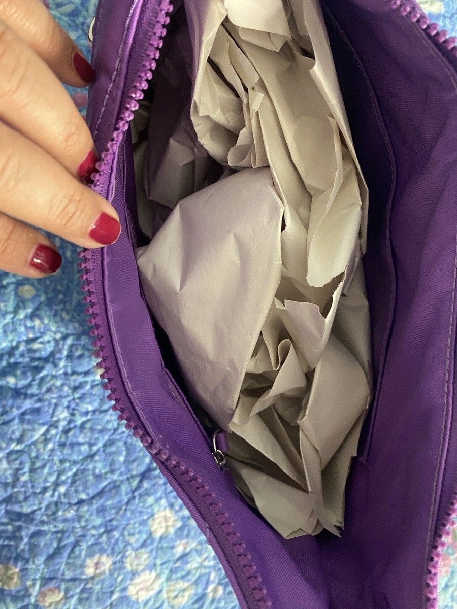 Talbots Purple Quilted Nylon Large Size Crossbody Purse | eBay display picture 1