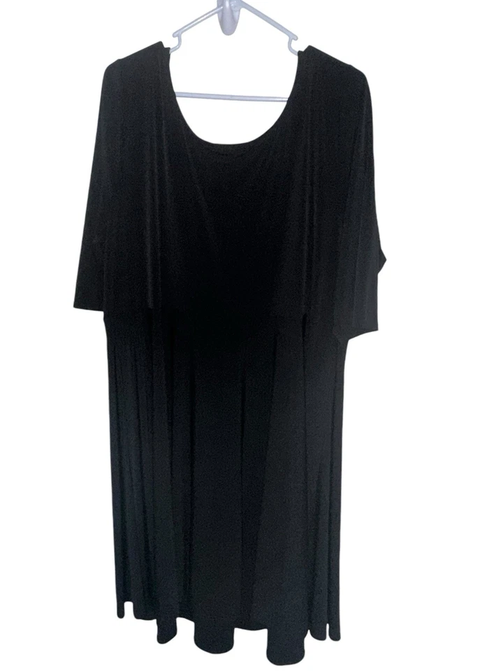 Vestido Lane Bryant para mujer manga 3/4 calce y acampanado talla 22/24 negro LBD carrera modesto Foto 3 de 4