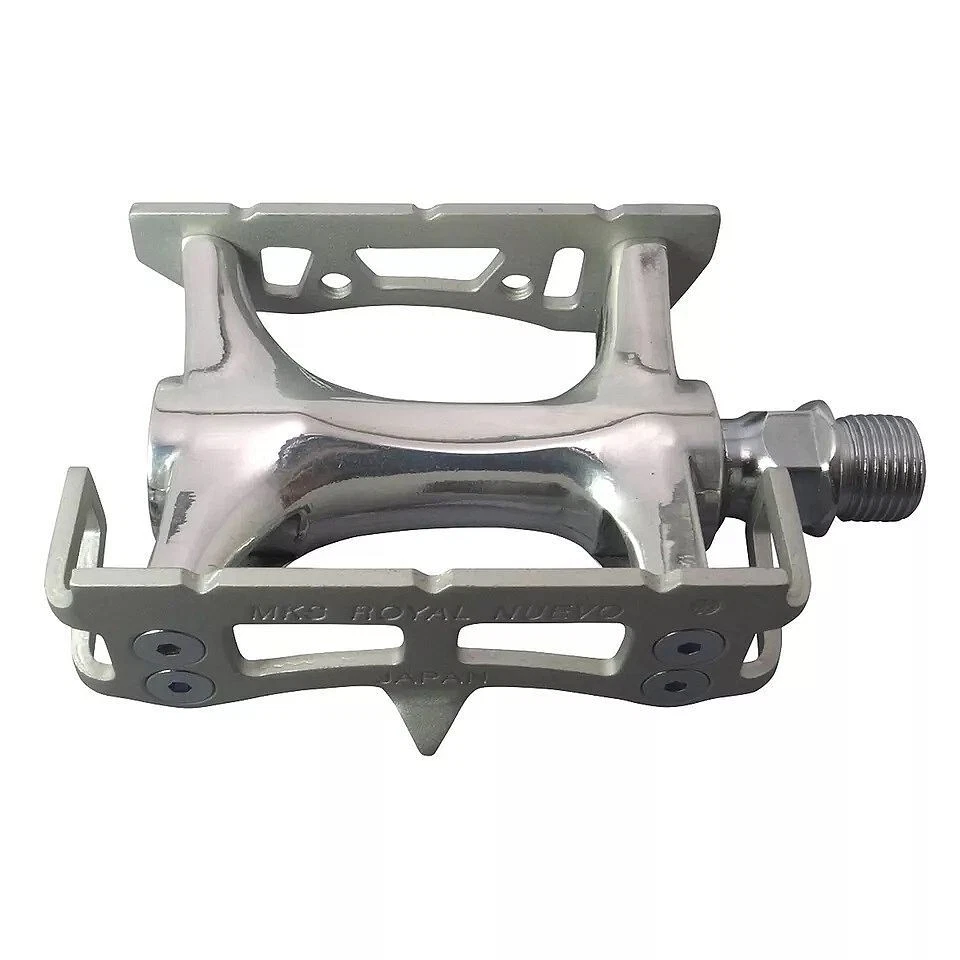 MKS Royal Nuevo NJS Alloy Satin Silver Track Bike Pedals 9/16" - Image 2 of 3