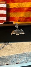 DC Comics Silver Batman Pendant Necklace 18" with 3 additional adjustable