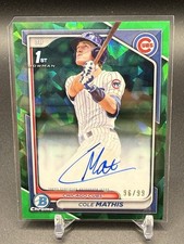 Cole Mathis 2024 Bowman Draft Sapphire #CPA-CMS First (1st) AUTO Green [#96/99]