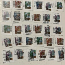 30 2023 Snow Globes Forever Stamps, USPS, Cancelled, Used On Paper 