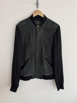 Allsaints ''ILIA'' Bomberjacke Hybrid Leder Varsity Schwarz Medium  