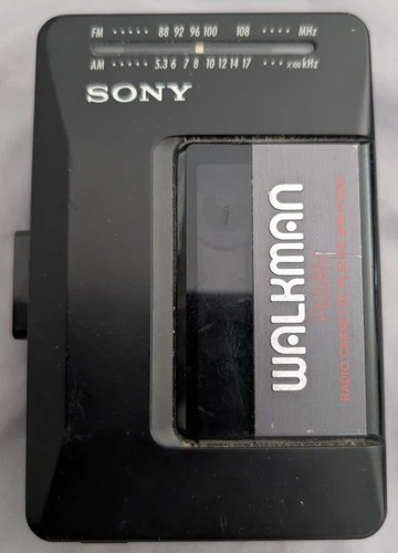 Vintage Sony Walkman WM-F2015 AM/FM Black Radio Works Cassette Doesn't