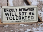 VINTAGE ALCATRAZ PORCELAIN SIGN RARE OLD PENITENTIARY JAIL PRISON SAN FRANCISCO