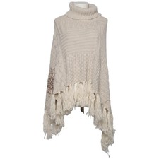 Desigual, Poncho, Größe: L, Beige, Acryl, Zopfstrick, Damen #DNC