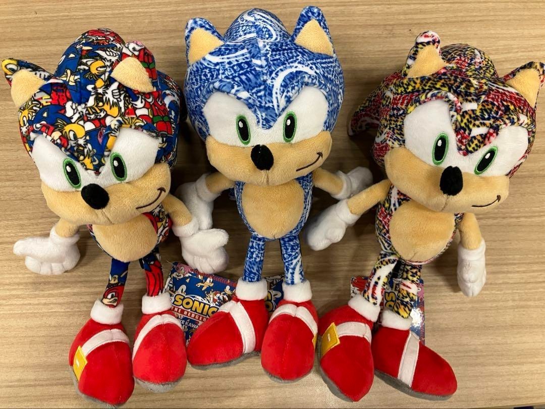 Set of 3] Sonic Plush SANEI × Kosuke Kawamura SEGA Store Tokyo