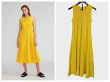 EVERLANE Womens Organic Cotton Small Dress Yellow  Waffle Tank Maxi Pullover