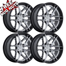 Set-4 Fuel Fc408 Flight 20x9 6x139.7 Chrome Black 1mm Wheels Rims 20 Inch