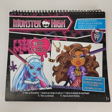 New Sealed Monster High Make-up Sketch Portfolio Stencils Stickers Spiral 2012