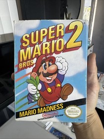 Super Mario Bros. 2 (Nintendo NES, 1988) Game Box and Manual