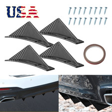 4pcs Universal Rear Bumper Diffuser Fin Spoiler Lip Wing Splitter Black Matt