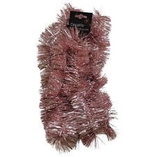 Blush Pink Christmas Tinsel Garland 2.7M Dusky Pink Shiny Christmas Tree Tinsel