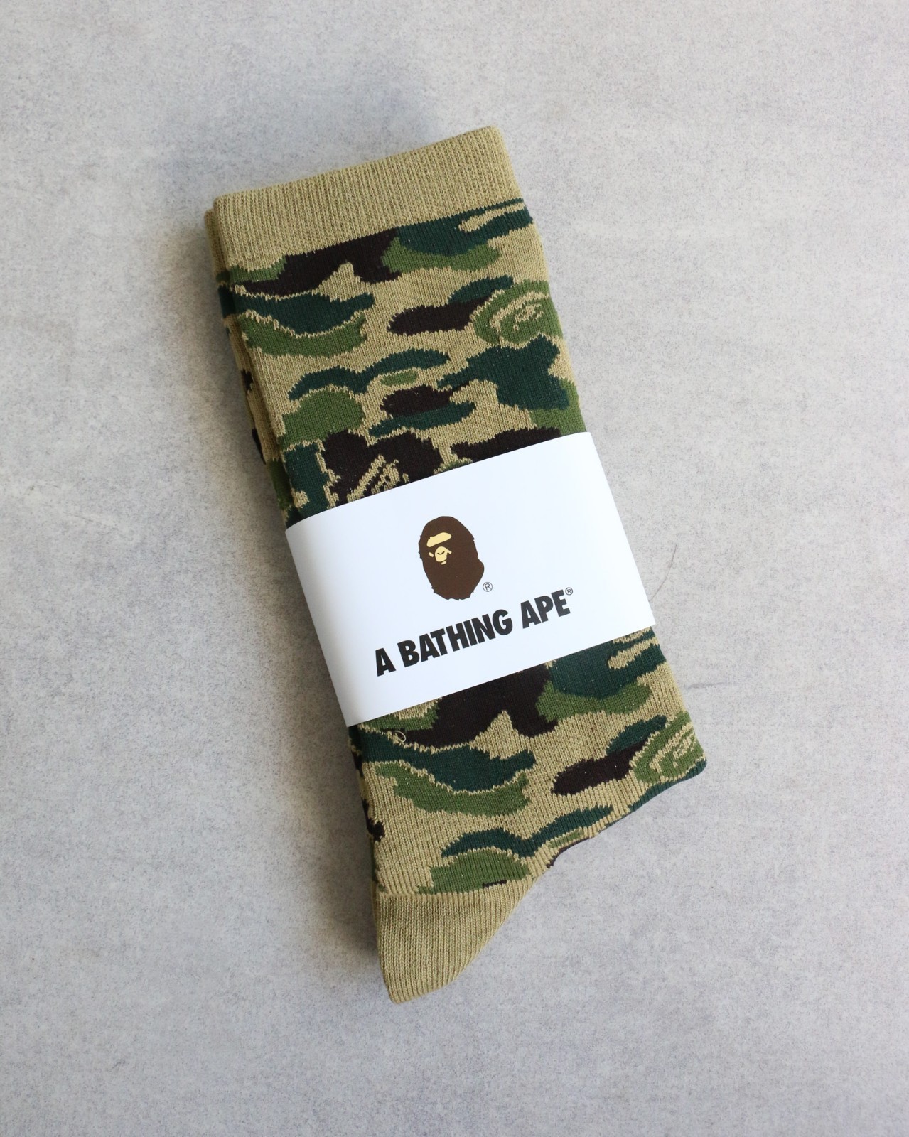 BAPE Camo Ape Crew Socks Green