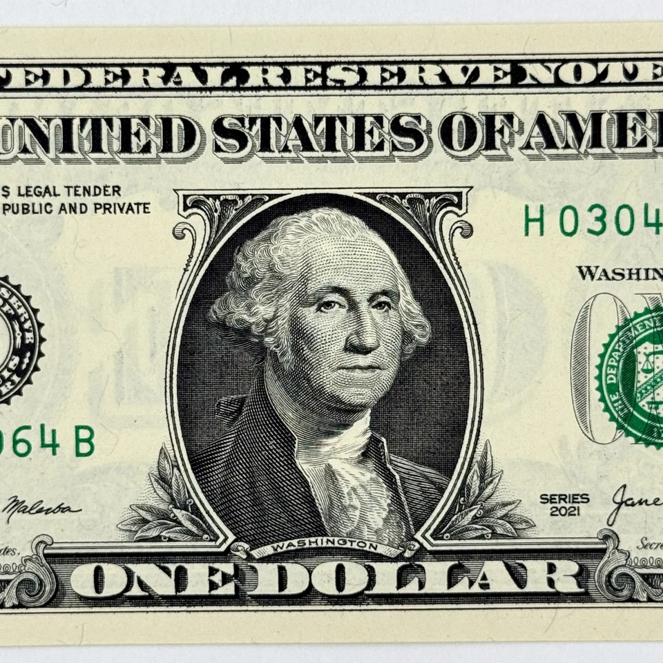 March 4th 1964 3rd April Dollar Bill Uncirculated Birthday Note $1 Fancy Serial - Image 4 of 4