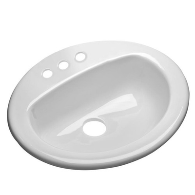 #ad Mansfield 237 4 White Vitreous China Oval Drop In Bathroom Sink 17x8x20.5 in. $51.17