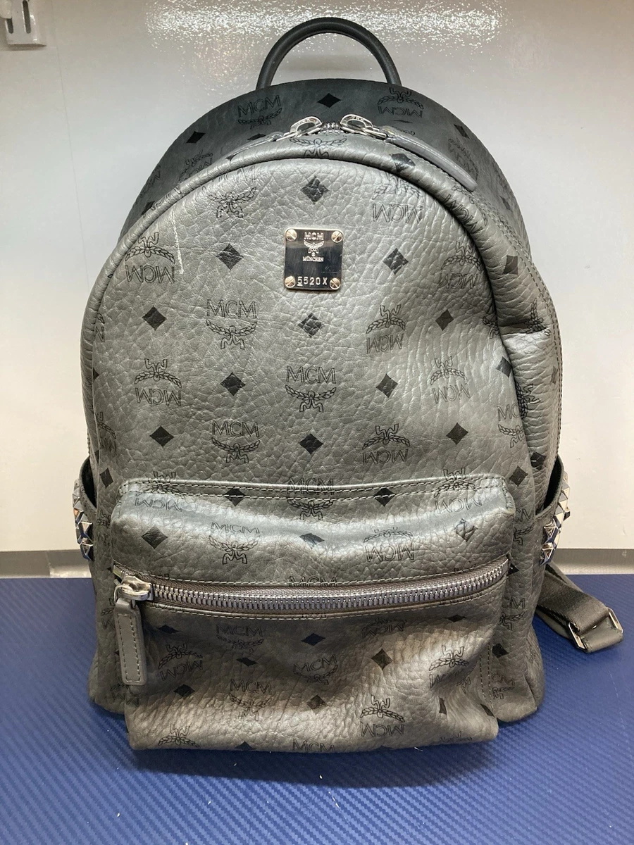 MCM Studded (Unisex) Leather Backpack Beige Silver Metal Logo Plate ( EUC) MCM Men main image 4