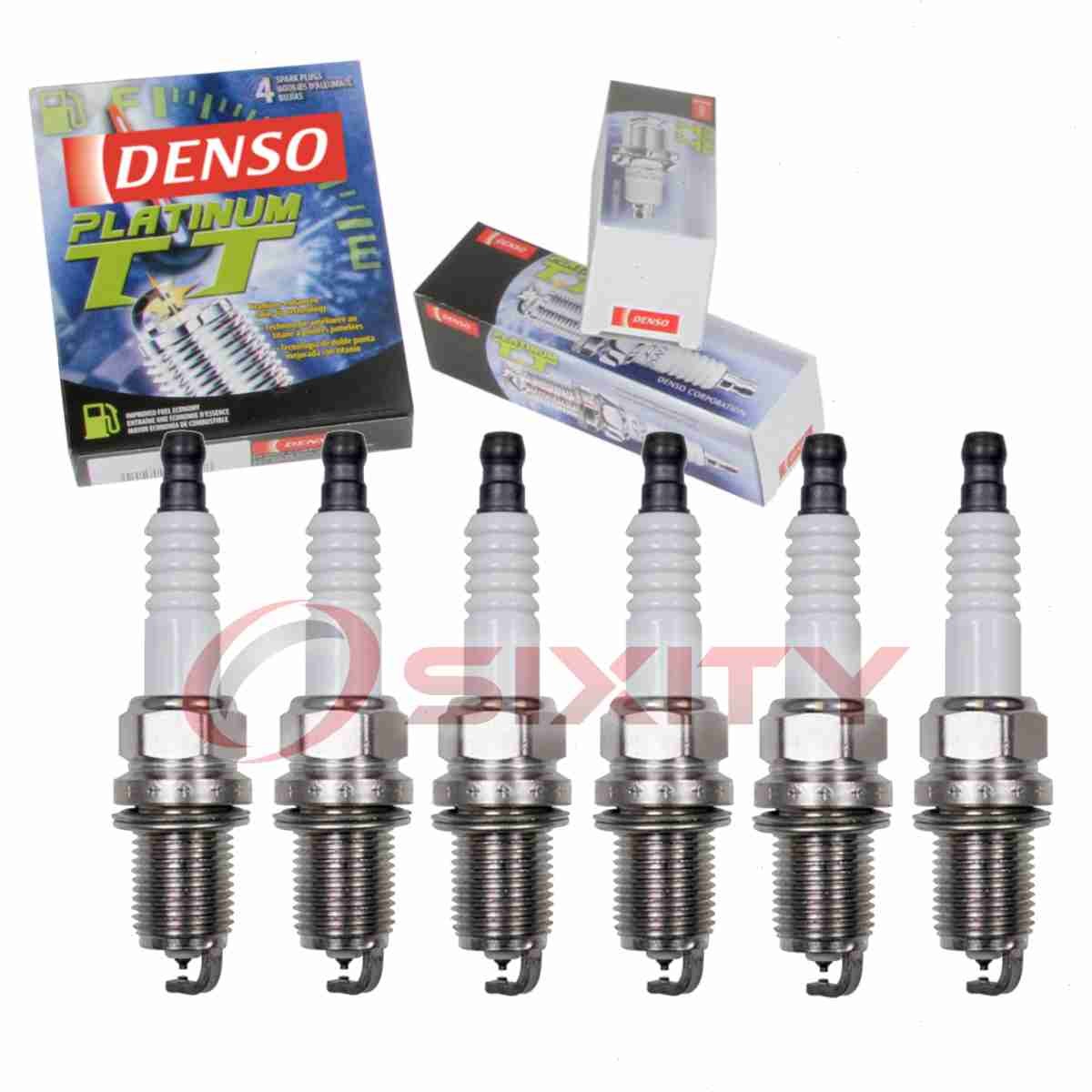6 pc Denso Platinum TT Spark Plugs for 1991-1999 Mitsubishi 3000GT 3.0L V6 uw