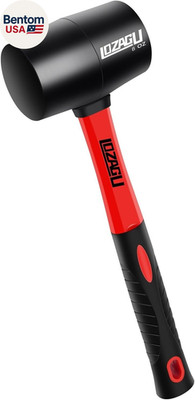8Oz Rubber Mallet Hammer, Fiberglass Handle, Rubber Mallet for Flooring, Tent St