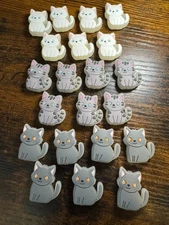 21 pc Glow in the Dark Cat Kitty Focal Beads - DIY - Beadalbe (#84)