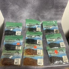 Lot Of 10 GARY YAMAMOTO CUSTOM BAITS 4” GRUB CRAWDAD FLAPPIN HOG PUMPKIN BLACK