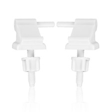 2Pcs Universal Toilet Seat Hinges with Bolts Screw and Nuts White Plastic Toi...