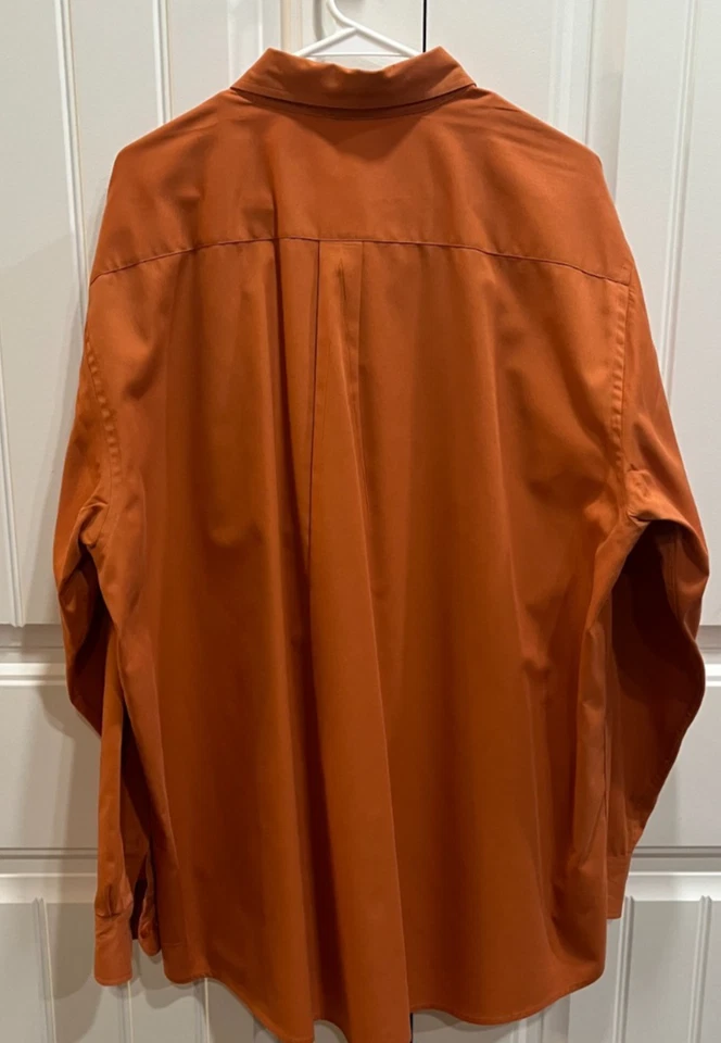 Мужская рубашка с длинным рукавом размер 2XL Port Authority жженый оранжевый цвет на пуговицах - Изображение 2 из 4