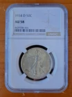 1934-D Walking Liberty Half Dollar 50C AU 58