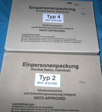2 Rationen BW EPA Einmannpackung 24&deg; 1 x Nr.2.+ 1 x Nr.4 MHD 28-02-2026 .NAT,OVP