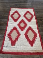 Vintage Crystal Rug - Native American Indian 1930s - 41" X 68"