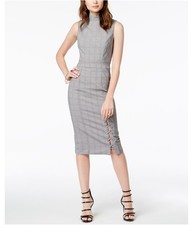 XOXO Womens Lace-Up Midi Dress, Grey, XX-Large