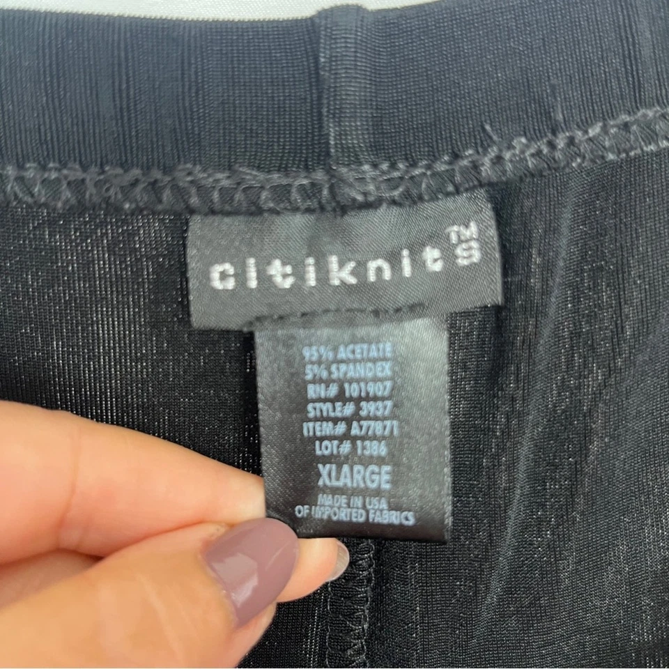 Pantalones Cortos Citiknits Mujer Negros Ajustados Elastizados Talla XL Viaje Vacaciones Cápsula Foto 3 de 4