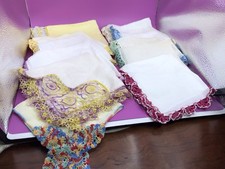Lot 15 Vintage Crochet Edge Handkerchiefs