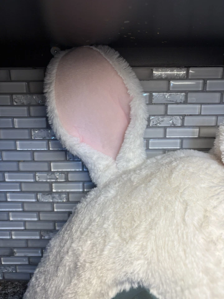 Adulto Dan Dee Greeter Maskimal Pascua Blanco Conejo Cabeza de Conejo Máscara Disfraz Foto 2 de 4