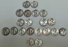 Lot of 20, Walking Liberty Half Dollars, 1934-1945, .50c Silver Coins ~ $10 Face