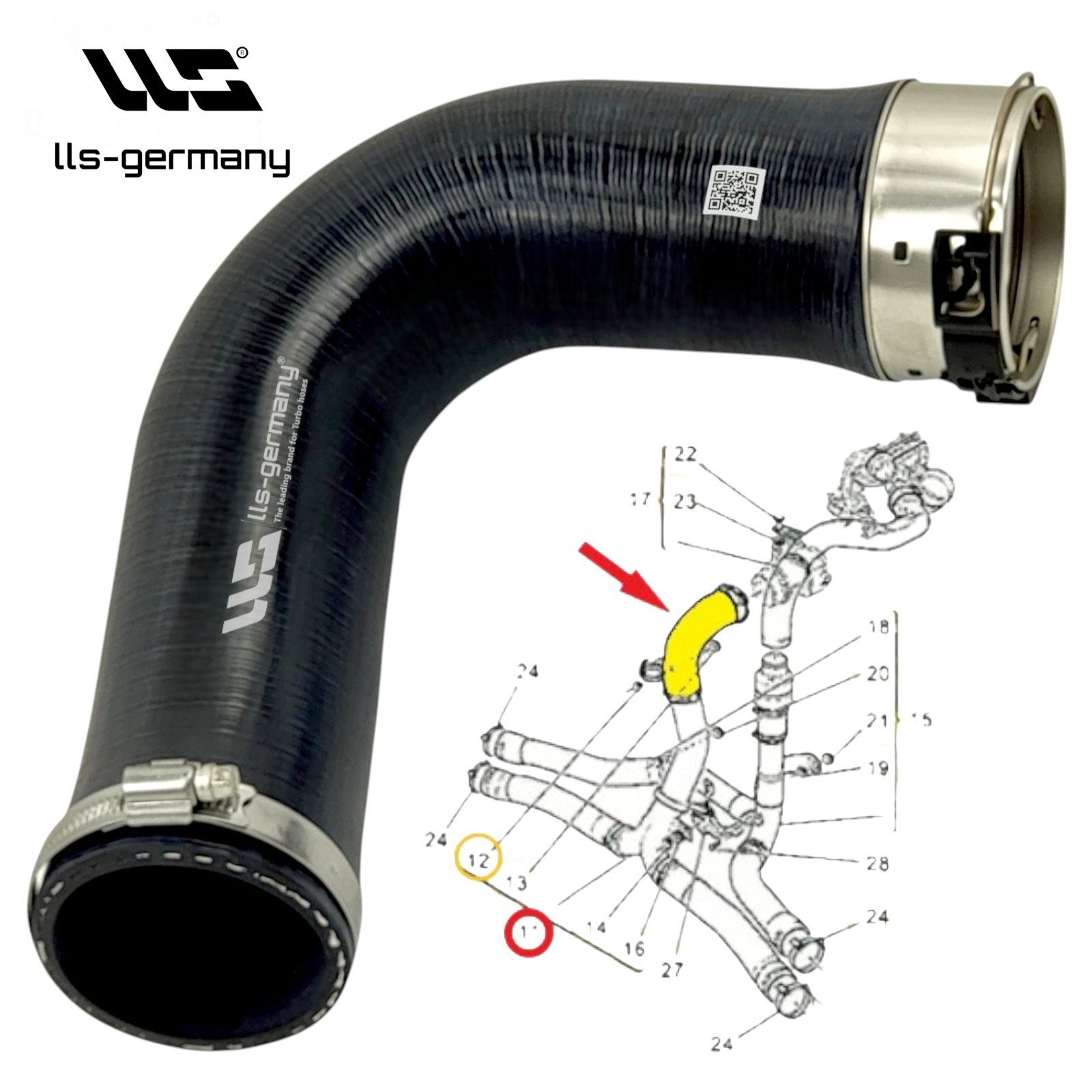 Turbo Hose Intercooler Hose For MASERATI GHIBLI III 3.0 D 670105708-670004151