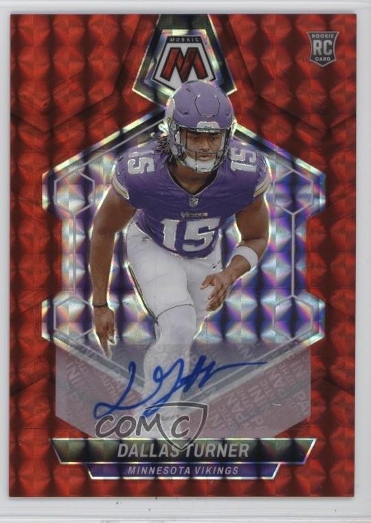 2024 Panini Mosaic Rookies Red Prizm /199 Dallas Turner #317 Rookie Auto RC