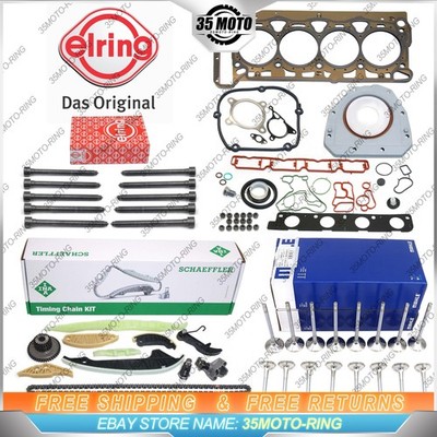 Timing Chain Head Gasket Set Intake Exhaust Valves Kit FOR Audi VW Jetta 2.0 TSI