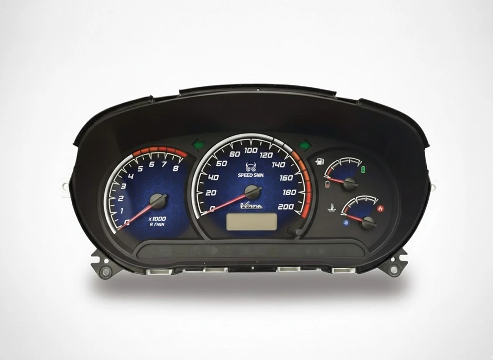 Gauge Cluster Face | Red or Blue | For Hyundai Verna / Accent 2003-2018 - Image 3 of 4